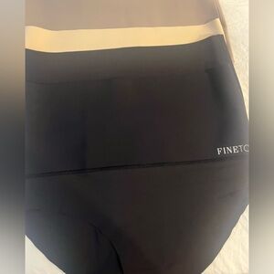 FINETOO Black and Tan seamless tummy control panties size XL